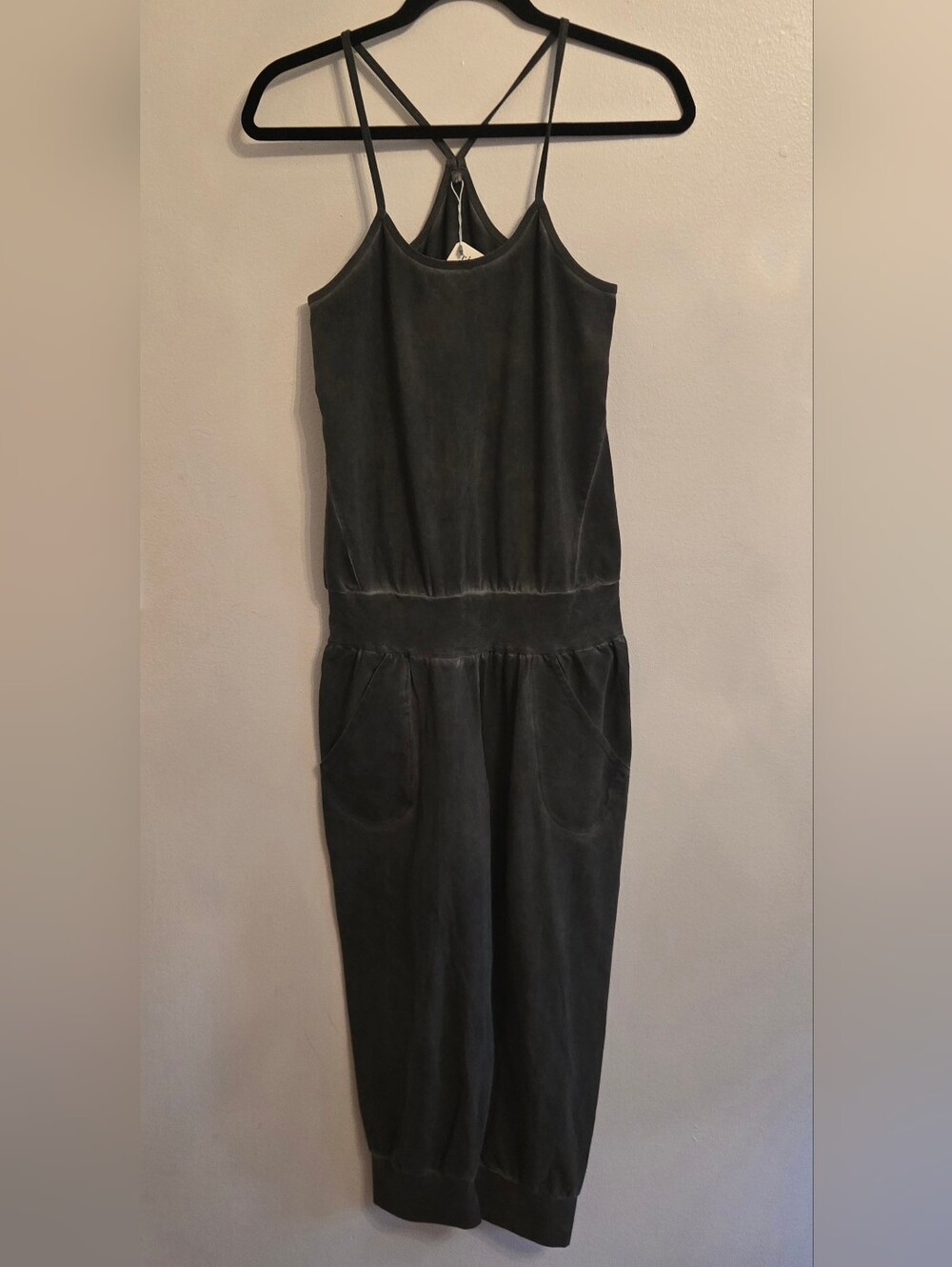 Ripple Long Yoga Jumpsuit Stone Wash Dark Gray XL